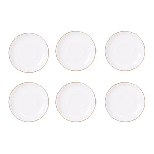 Set 6 Platillos Royal 15cm Borde Dorado Menaje Cocina Hogar