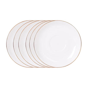 Set 6 Platillos Royal 15cm Borde Dorado Menaje Cocina Hogar