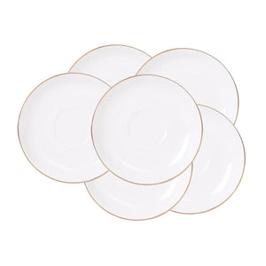 Set 6 Platillos Royal 15cm Borde Dorado Menaje Cocina Hogar