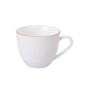 Set 6 Tazas con Platillos Royal 260mL 15cm Borde Dorado