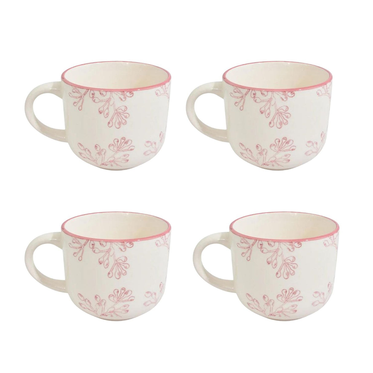 Set 4 Tazas de Te 350mL Rose Menaje Cocina Hallen