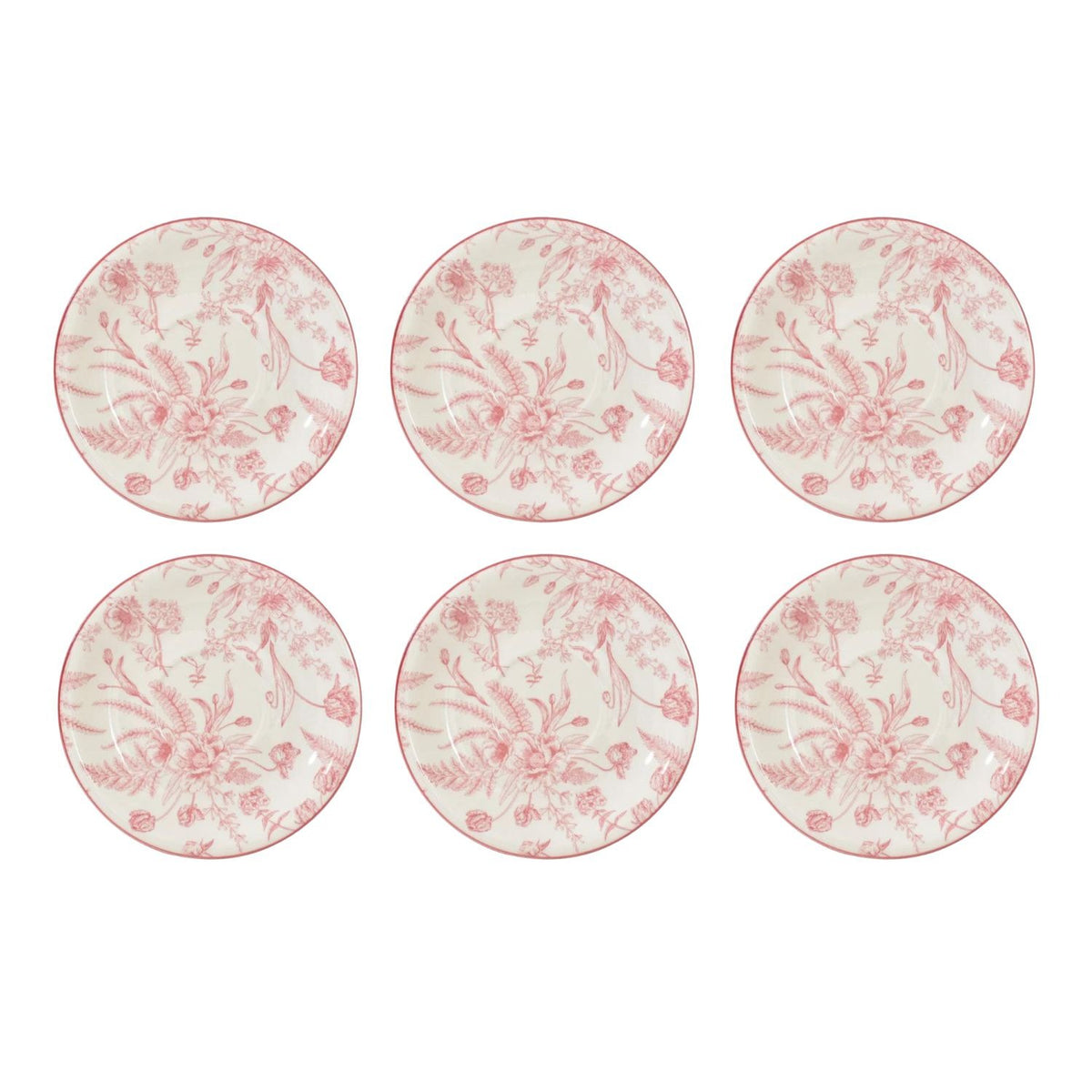 Set 6 Platillos Diseño Rose Royal 15cm Menaje Cocina