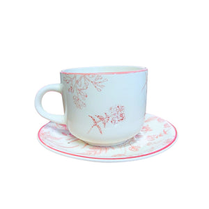 Set 4 Tazas con Platillos Royal 260mL 15cm Diseño Rose Cocina