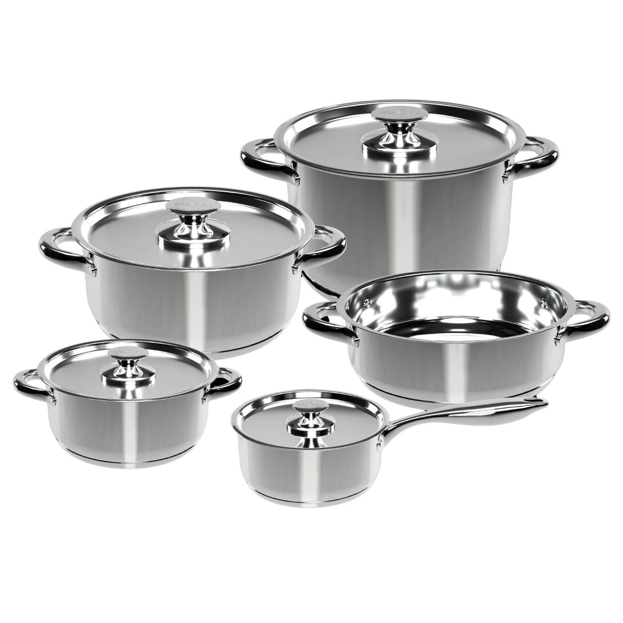 Bateria Cocina Wens 9 Piezas Acero Inoxidable Cocina 470-9SS