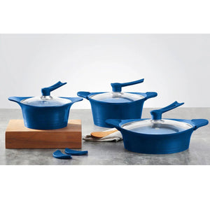 Batería de Cocina Bohlier 6 Piezas Aluminio Fundido Azul