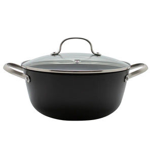 Olla 24Cm con Tapa De Vidrio Iron Cast Honeycomb Wayu Cocina