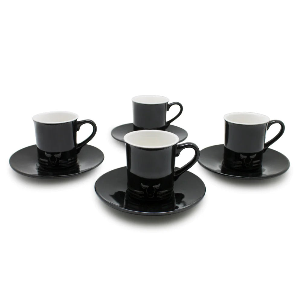 Set 4 Tazas Y Platos 90ml Wayu Expresso 8 Piezas Cafe Expresso