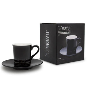 Set 4 Tazas Y Platos 90ml Wayu Expresso 8 Piezas Cafe Expresso