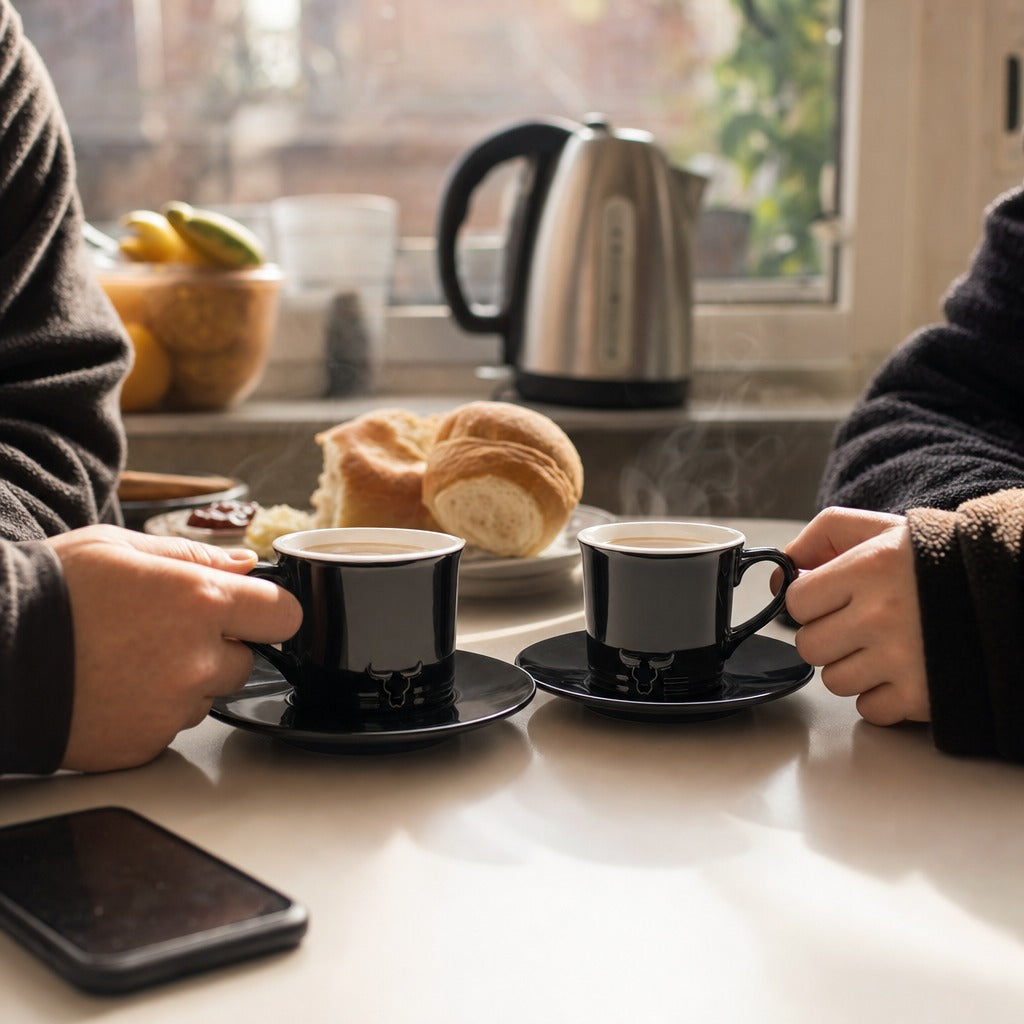 Set 4 Tazas Y Platos 90ml Wayu Expresso 8 Piezas Cafe Expresso