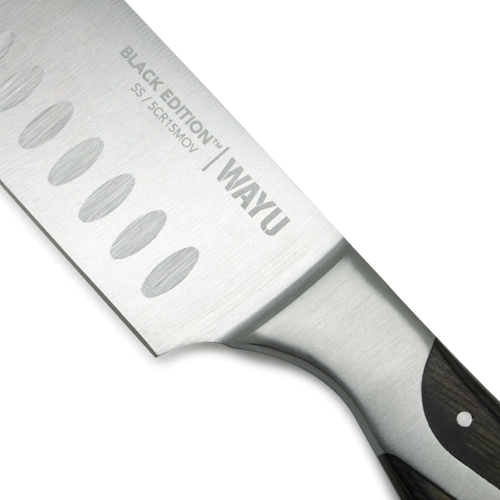 Cuchillo Santoku Black Edition 34cm Wayu Acero Inoxidable