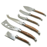 Set 6 Cuchillos Aperitivo Wayu Mango Madera Tablas Picoteo