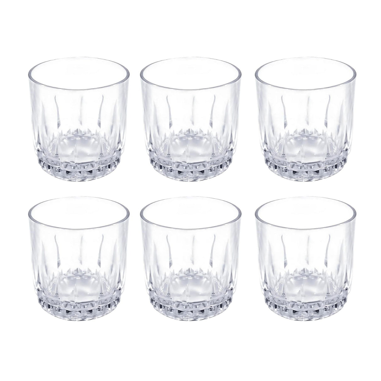 Set 6 Vasos Bajos Whisky Cristar Prisma Rocks 306ml