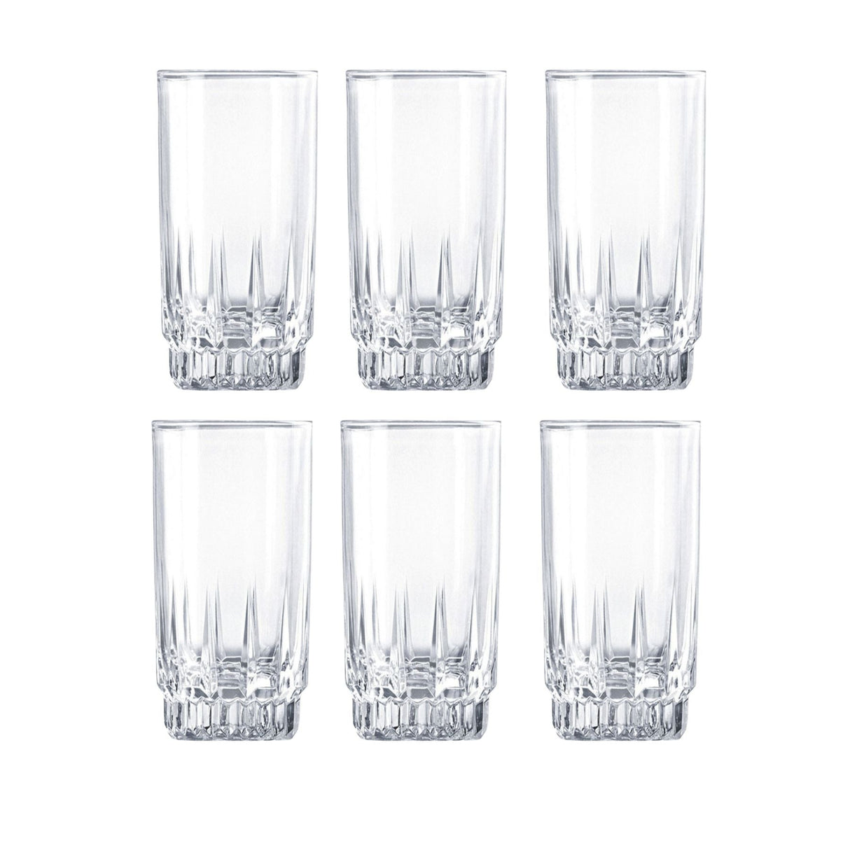 Set 6 Vasos Altos Whisky Cristar Prisma Rocks 335ml