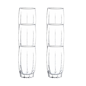Display 6 Vasos Altos Amadeus Rocks 374cc Tragos Jugos Cristar