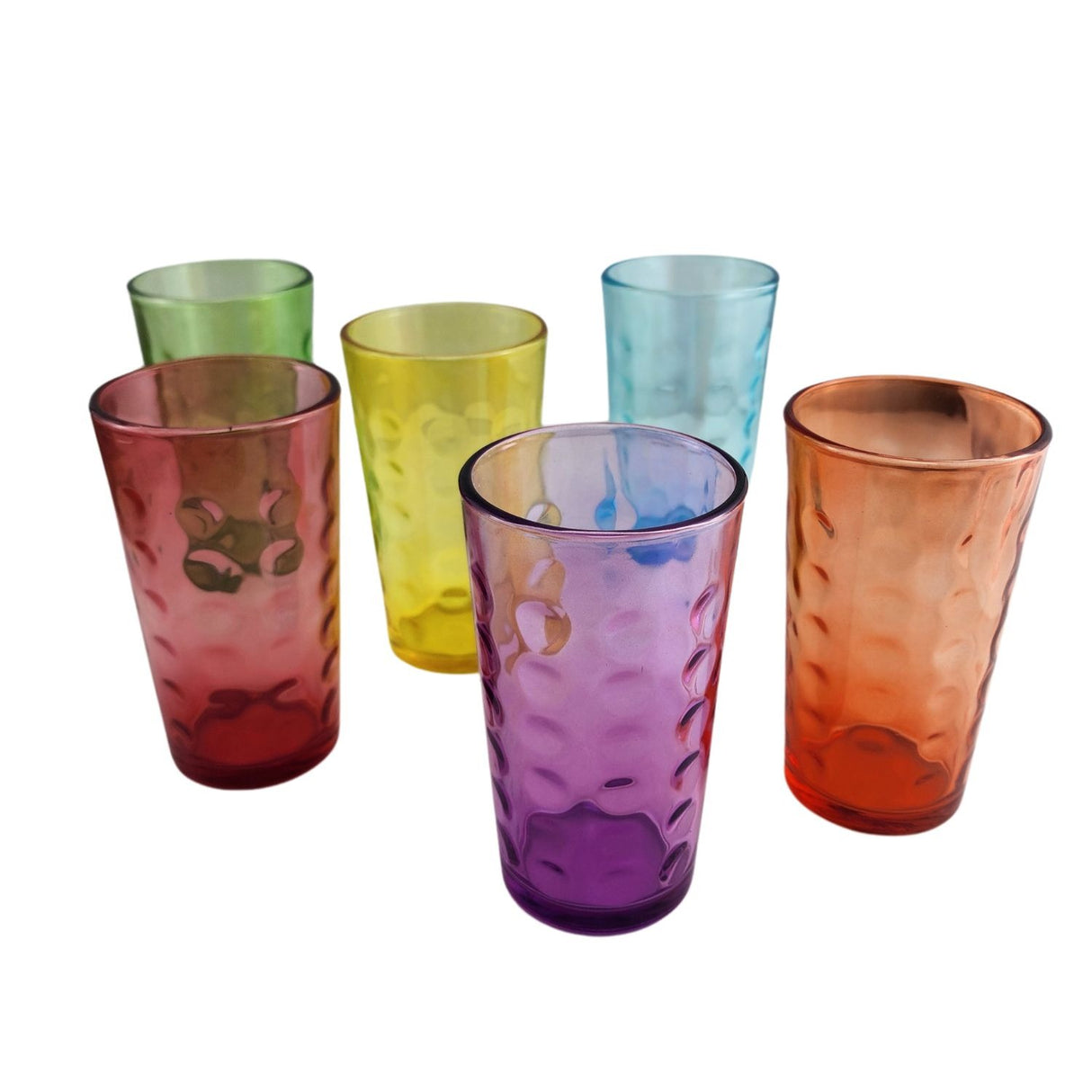 Set 6 Vasos Altos Mixed 465 mL Vidrio Full Color Allegra
