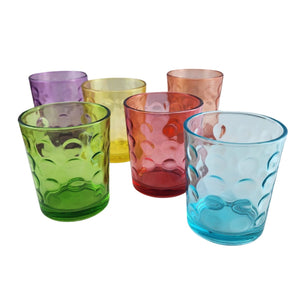 Set 6 Vasos Bajos Mixed 325 mL Vidrio Full Color Allegra