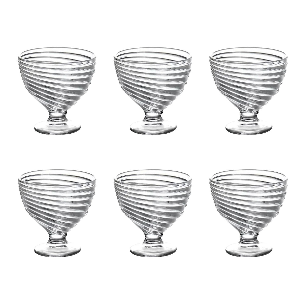 Set 6 Copas Para Postre Helados Lineas 300cc Allegra