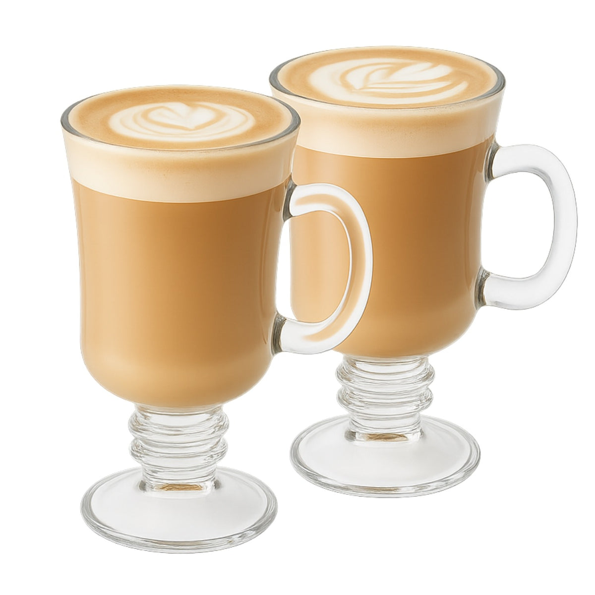 Set 2 Vasos Grande Cafe Cappuccino Vidrio Cristal 230cc Allegra