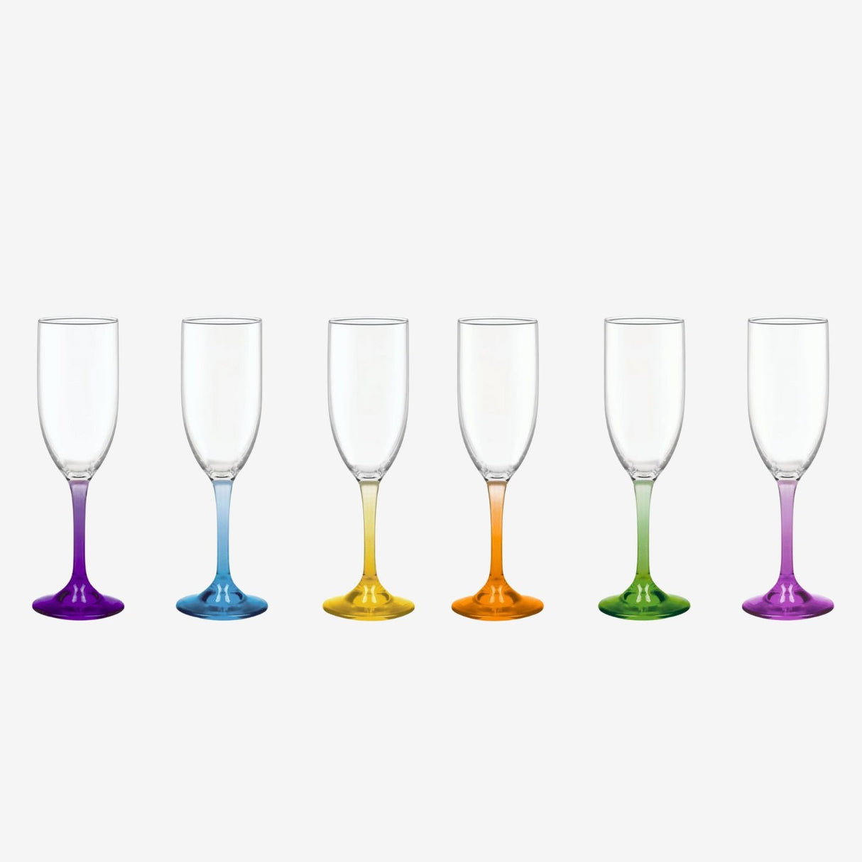 Display 6 Copas Champagne 176cc Flute Versalles Pie Color