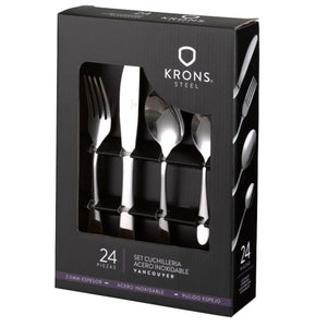 Set Cubiertos 24 Piezas Vancouver Krons Acero Inoxidable