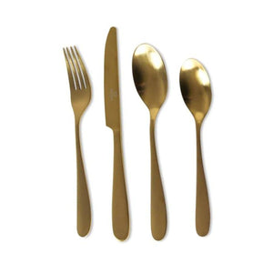 Set Cubiertos 24 Pzs Gold Krons Acero Inox Set Cuchilleria