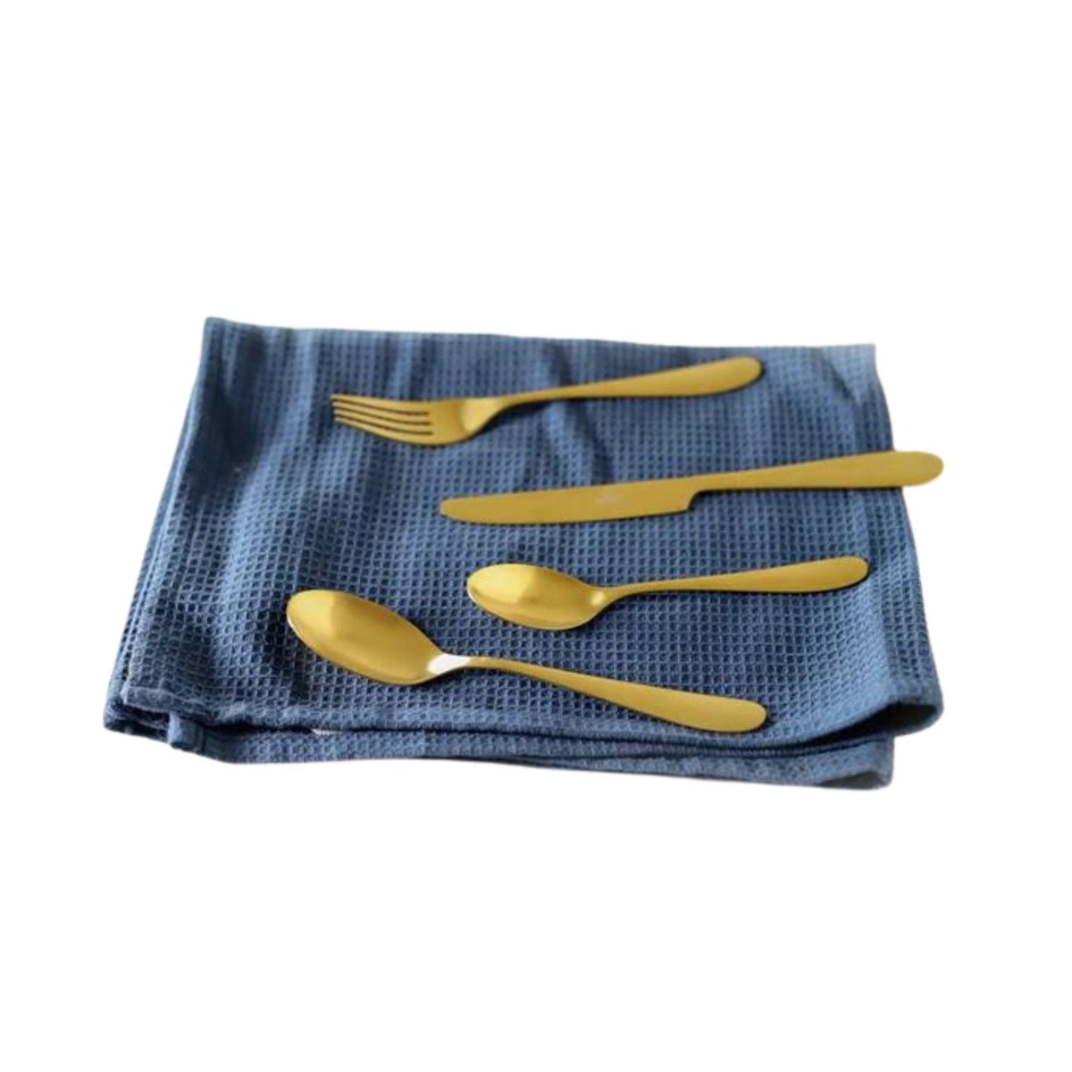 Set Cubiertos 24 Pzs Gold Krons Acero Inox Set Cuchilleria