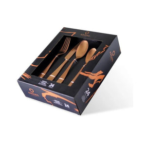 Set Cubiertos 24 Piezas Copper Krons Acero Inoxidable