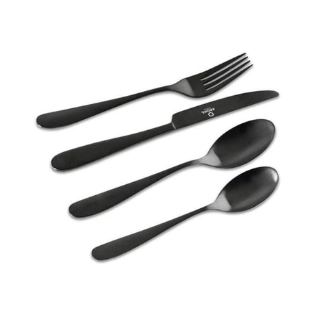 Set Cubiertos 24 Piezas Black Krons Acero Inoxidable