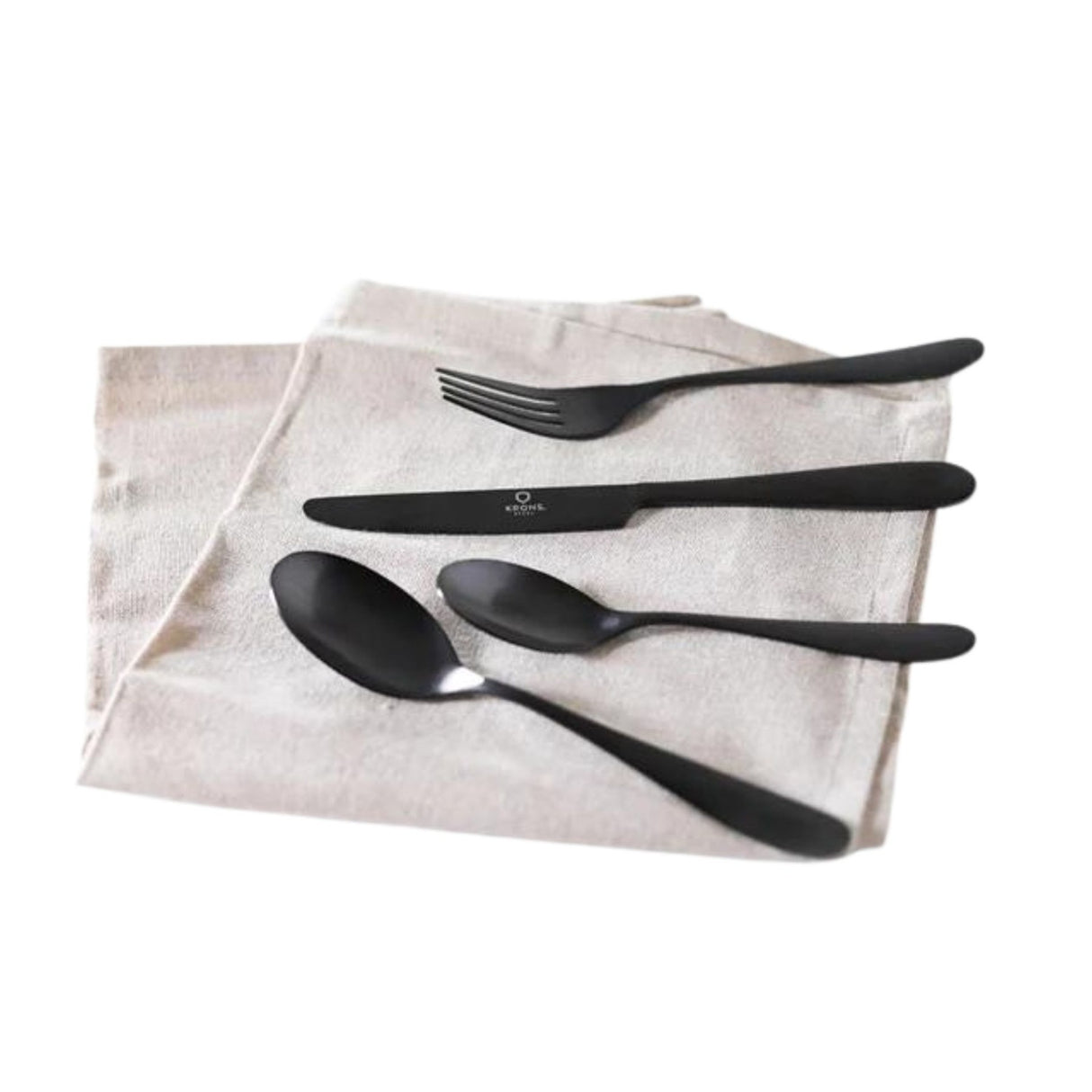 Set Cubiertos 24 Piezas Black Krons Acero Inoxidable