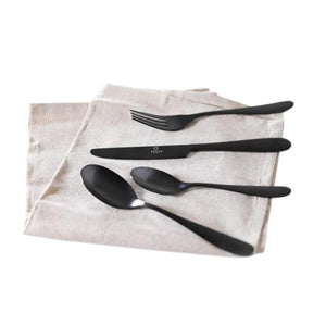 Set Cubiertos 24 Piezas Black Krons Acero Inoxidable