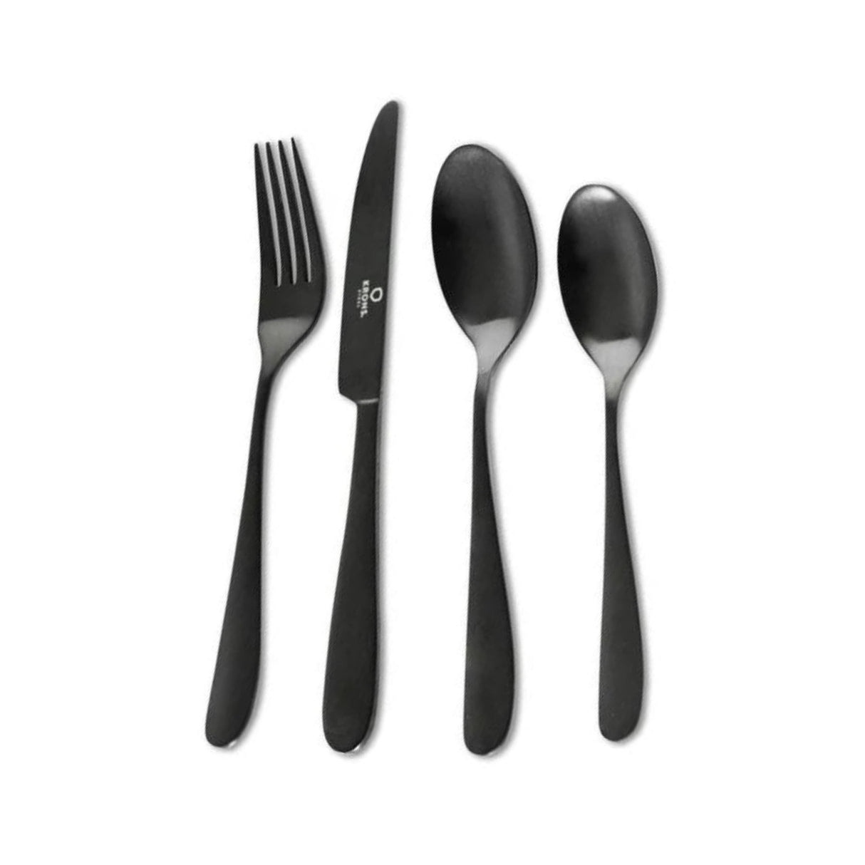 Set Cubiertos 24 Piezas Black Krons Acero Inoxidable