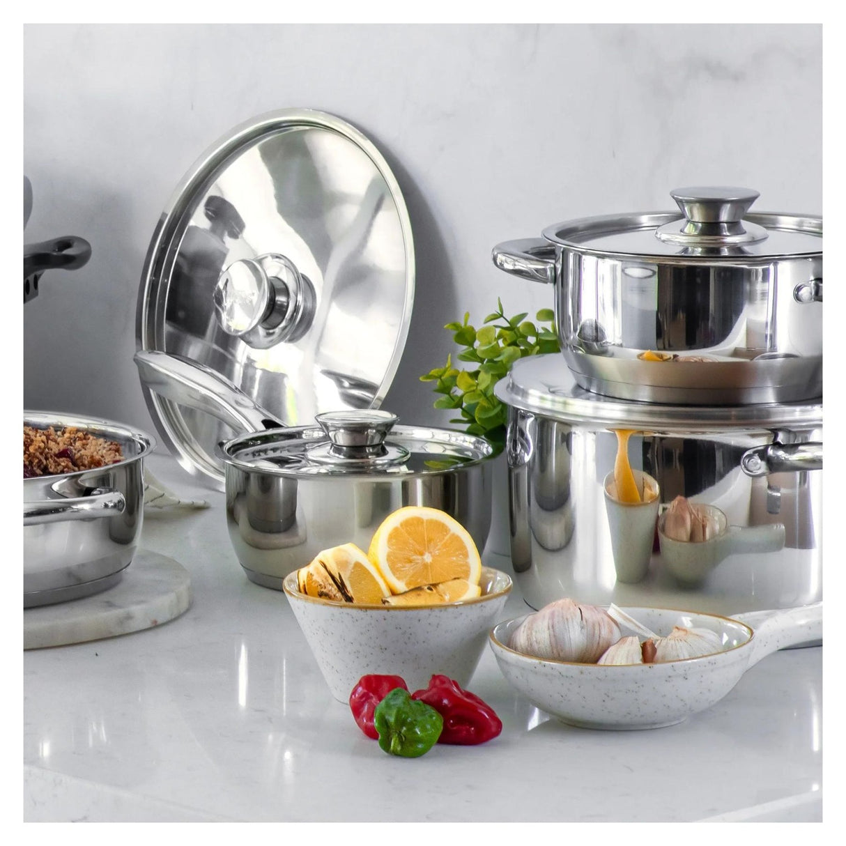 Bateria Cocina Wens 6 Piezas Acero Inoxidable Cocina 420-6SS
