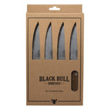 Set 4 Cuchillos Acero Inoxidable Steak Extra Filo Black Bull