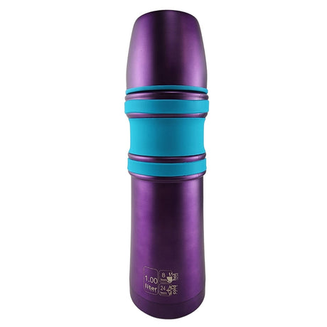 Termo Mega Slim II 1L Acero Inoxidable Bebidas Calientes Frias Morado