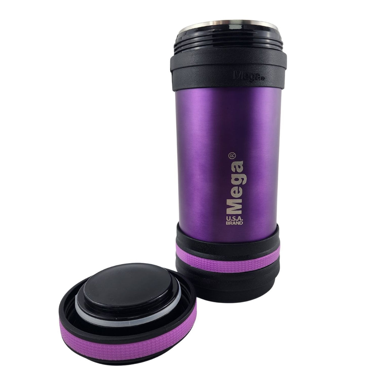 Termo Mega Maxx 600mL Comidas Metalico Acero Inoxidable Morado