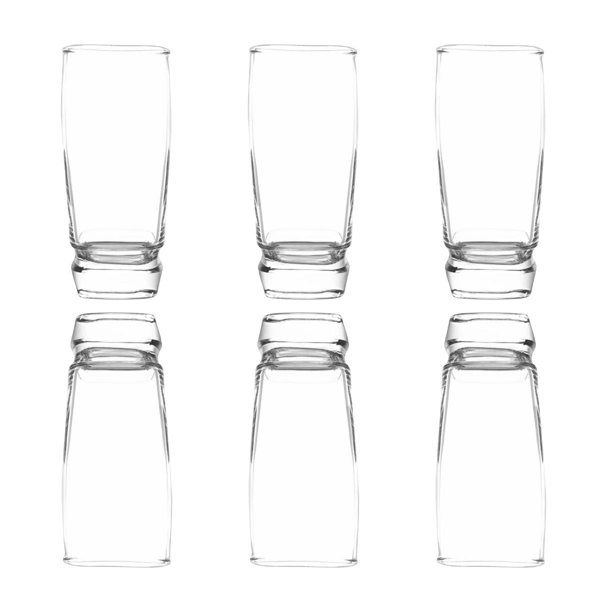 Pack de 6 vasos altos Van Gogh de vidrio transparente, 341cc, elegantes y duraderos, ideales para cócteles y refrescos en cualquier ocasión.-1