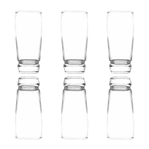 Pack de 6 vasos altos Van Gogh de vidrio transparente, 341cc, elegantes y duraderos, ideales para cócteles y refrescos en cualquier ocasión.-1
