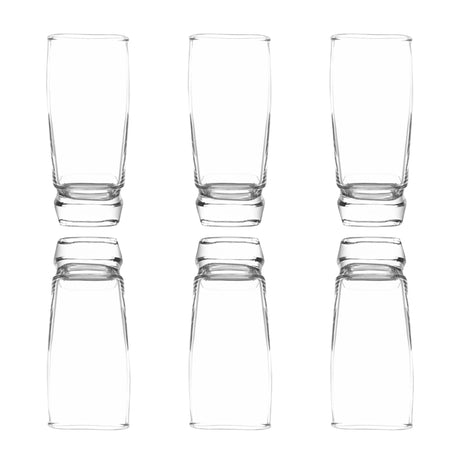 Pack de 6 vasos altos Van Gogh de vidrio transparente, 341cc, elegantes y duraderos, ideales para cócteles y refrescos en cualquier ocasión.-1