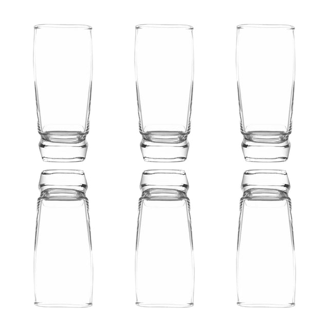 Pack de 6 vasos altos Van Gogh de vidrio transparente, 341cc, elegantes y duraderos, ideales para cócteles y refrescos en cualquier ocasión.-1