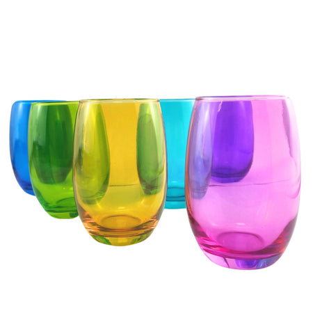 Pack 6 Vasos Vidrio Altos Mikonos Full Color 460ml Cocina Mejora tus reuniones con estos coloridos vasos. ¡Haz tu pedido y añade estilo a tu mesa!-2