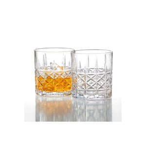 Set de 6 vasos de vidrio transparente de 330mL, elegantes y resistentes, ideales para jugos y cócteles en eventos y uso diario.-1-4-1-1