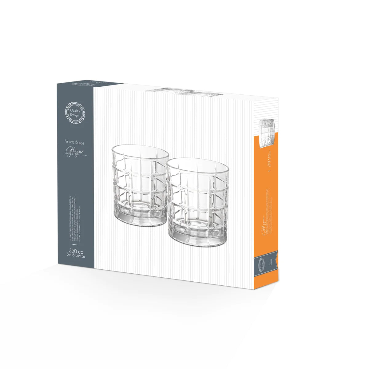 Set De 6 Vasos Bajos 350Cc Modelo Glasglow Jugos Bebidas. Disfruta de bebidas con estilo y elegancia. ¡Haz tu pedido y mejora tu experiencia de bebida!-4