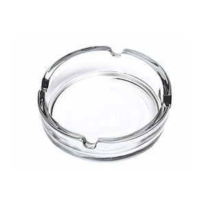 Cenicero circular de vidrio transparente Allegra, 10.5cm, resistente al calor, ideal para cenizas y colillas en casa o oficina.-1-1-1-1