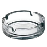 Cenicero circular de vidrio transparente Allegra, 10.5cm, resistente al calor, ideal para cenizas y colillas en casa o oficina.-2