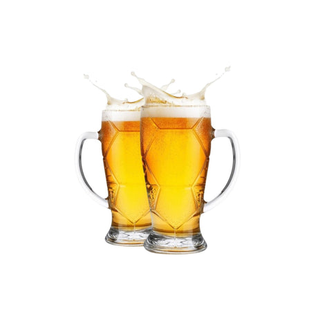 Set de 2 vasos shoperos Ziel de vidrio resistente, 600 ml, diseño elegante, ideales para disfrutar cerveza en reuniones.-1