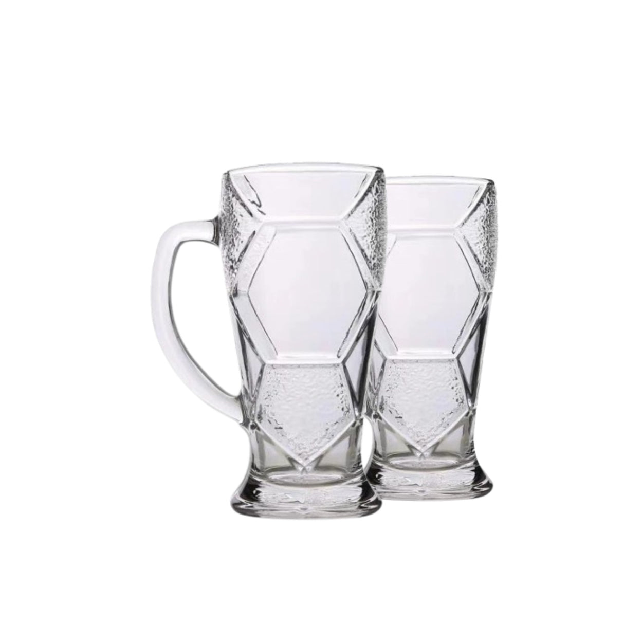 Set de 2 vasos shoperos Ziel de vidrio resistente, 600 ml, diseño elegante, ideales para disfrutar cerveza en reuniones.-1-2-1-1