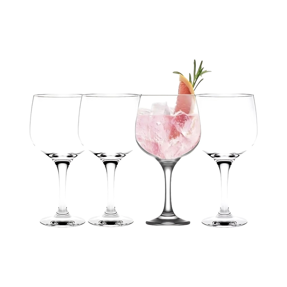 Set de 4 copas de gin tonic de vidrio transparente, 653 ml, diseño elegante y resistente, ideales para cócteles en eventos y reuniones.-3