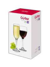 Set de 12 copas de vidrio transparente: 6 copas de champagne y 6 copas de vino, ideales para celebraciones elegantes y duraderas.-2