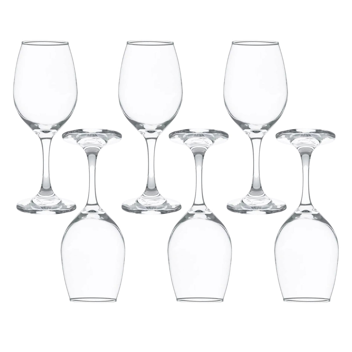 Set de 12 copas de vidrio transparente: 6 copas de champagne y 6 copas de vino, ideales para celebraciones elegantes y duraderas.-5