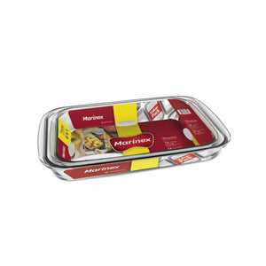 Asaderas rectangulares Marinex de vidrio templado, transparentes y aptas para horno, microondas y lavavajillas. Perfectas para gratinados y guisos.-1-2-1-1